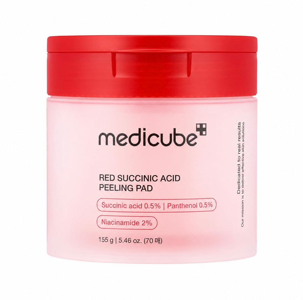 Medicube® Red Succinic Acid Peeling Pad – Succinic Acid 0.5% + Panthenol 0.5%